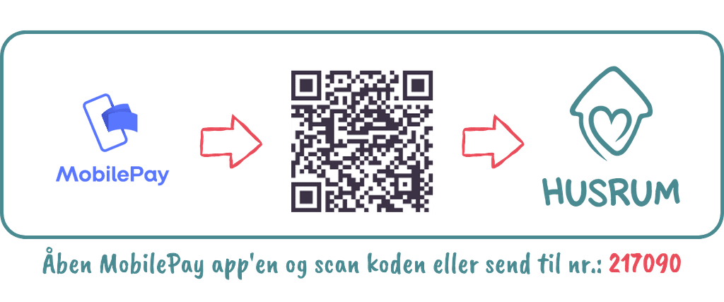 QR kode til mobilepay donationer til HUSRUM Danmark